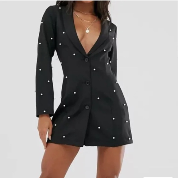 Pearl Embellished Blazer Dress - Picture 1 of 2